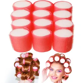 12 Large Soft Cling Foam Hair Rollers Curls Cushion Curlers Waves Styling 2" Dia