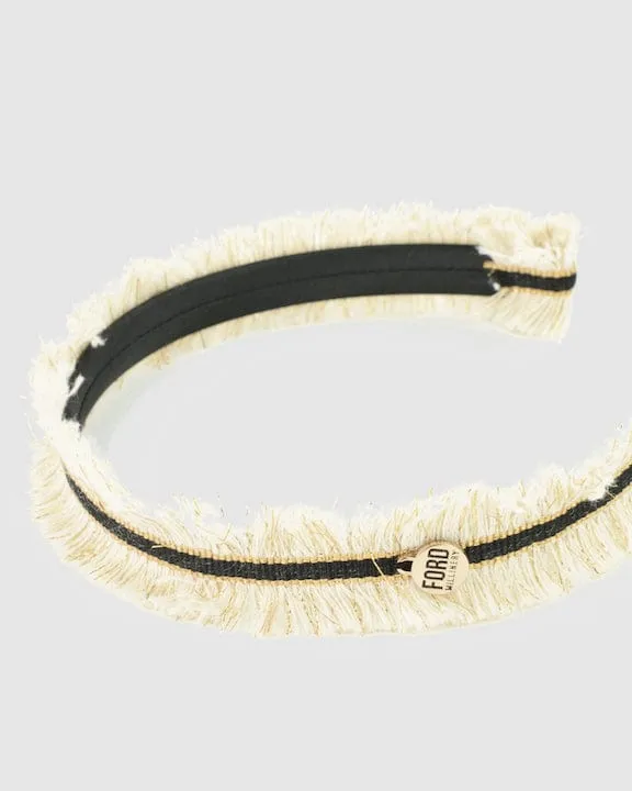 ANNA Ribbon Thin Headband (ivory)