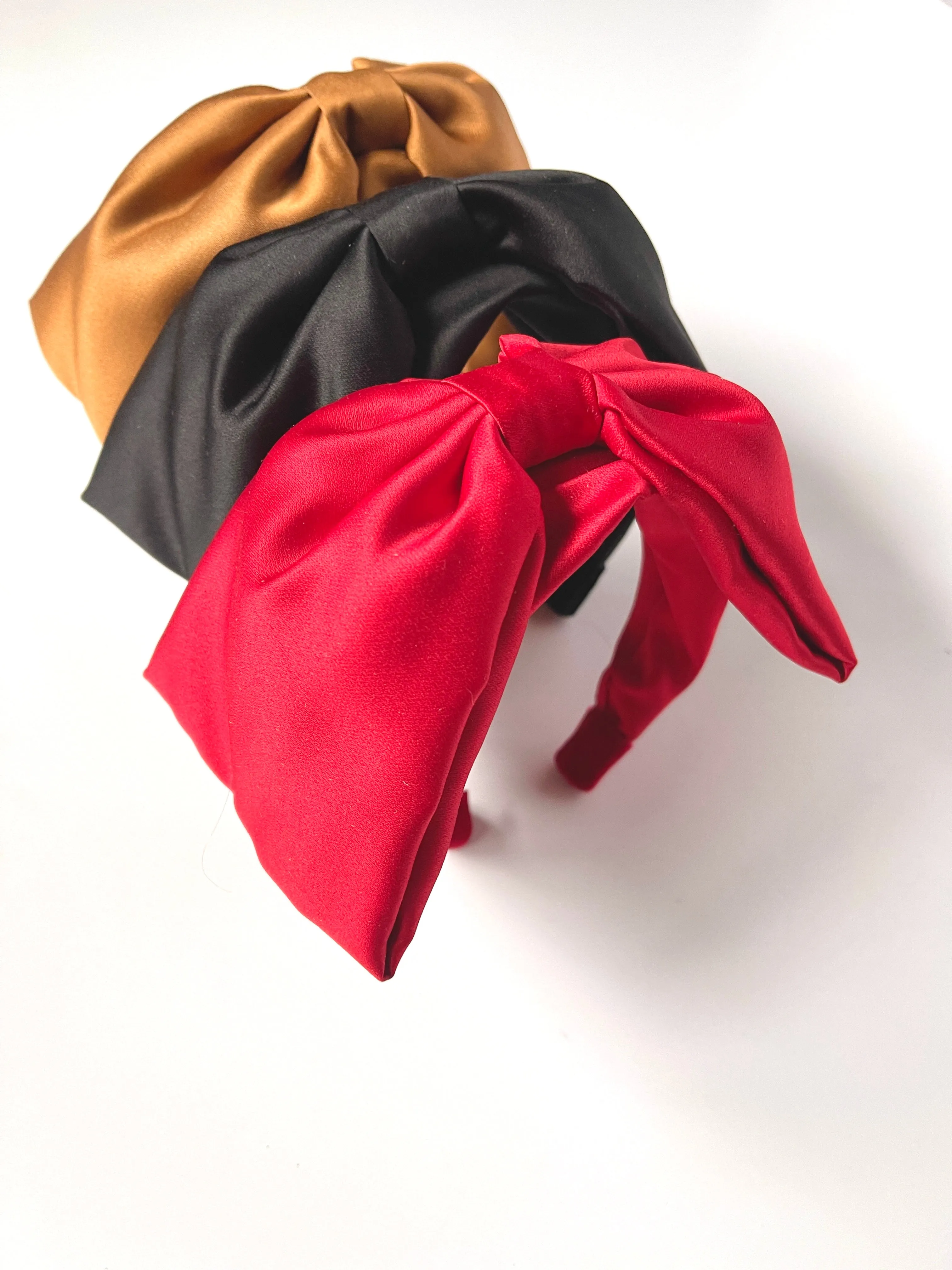 Bouffant Bow Headband | Retro Oversize Statement Bow Headband | Sueded Satin | Made to Order
