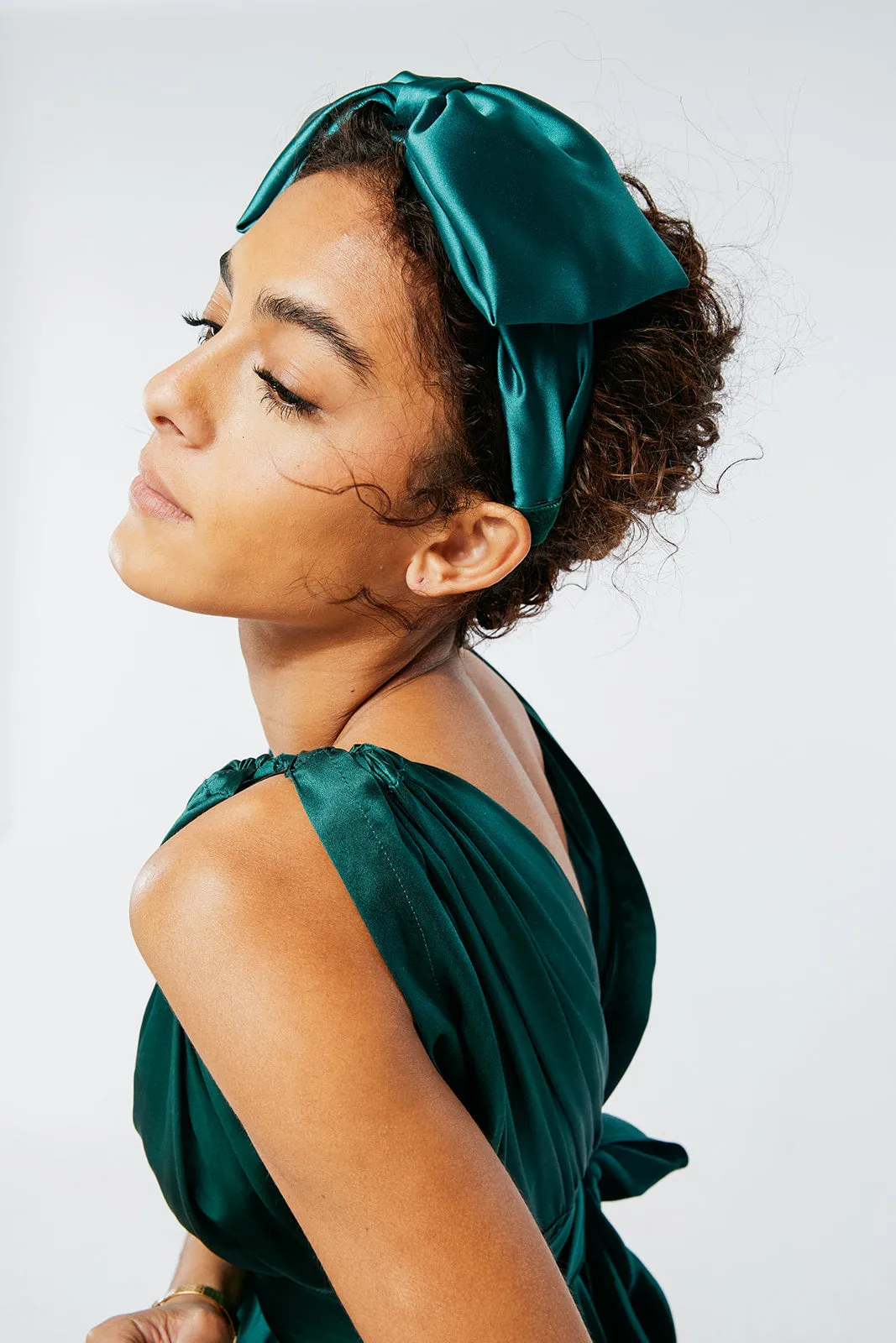 Bouffant Bow Headband | Retro Oversize Statement Bow Headband | Sueded Satin | Made to Order