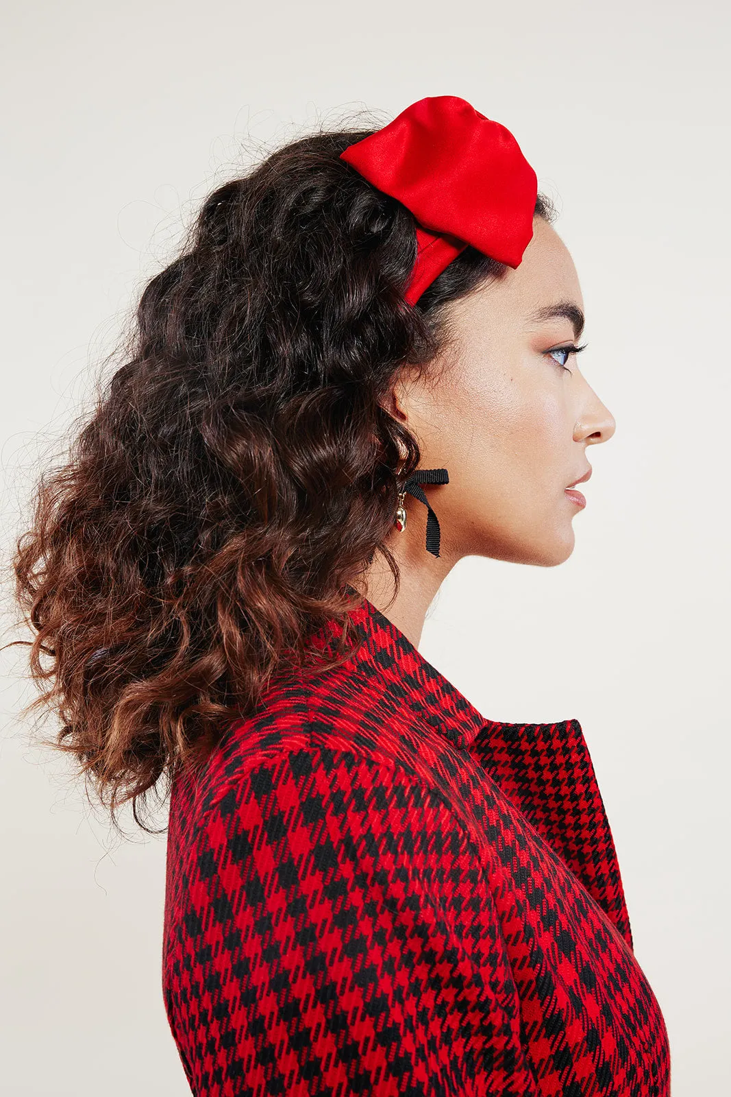 Bouffant Bow Headband | Retro Oversize Statement Bow Headband | Sueded Satin | Made to Order