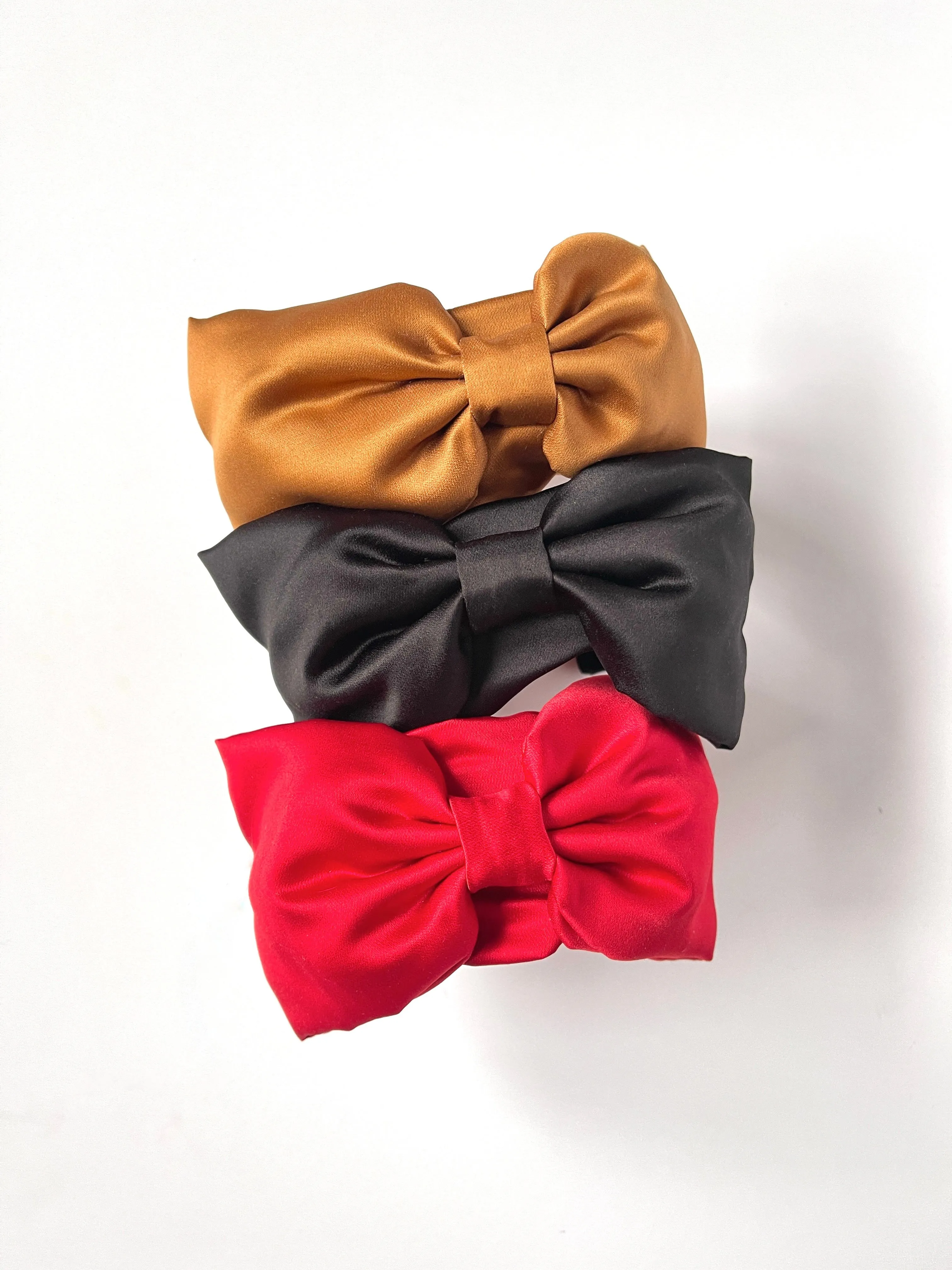Bouffant Bow Headband | Retro Oversize Statement Bow Headband | Sueded Satin | Made to Order