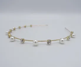 pearl rhinestone headband, thin headband, pearl thin headband