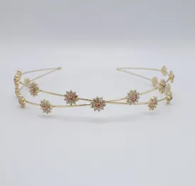 rhinestone flower headband, bling jewel cross headband for women