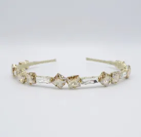rhinestone headband, quadrangle headband, bling headband, jeweled hair accessory for women