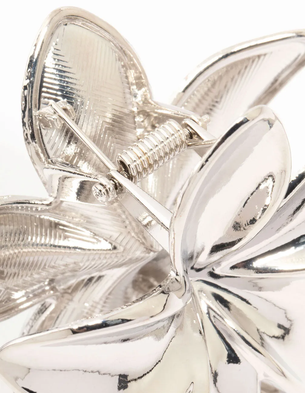 Rhodium Frangipani Claw Clip