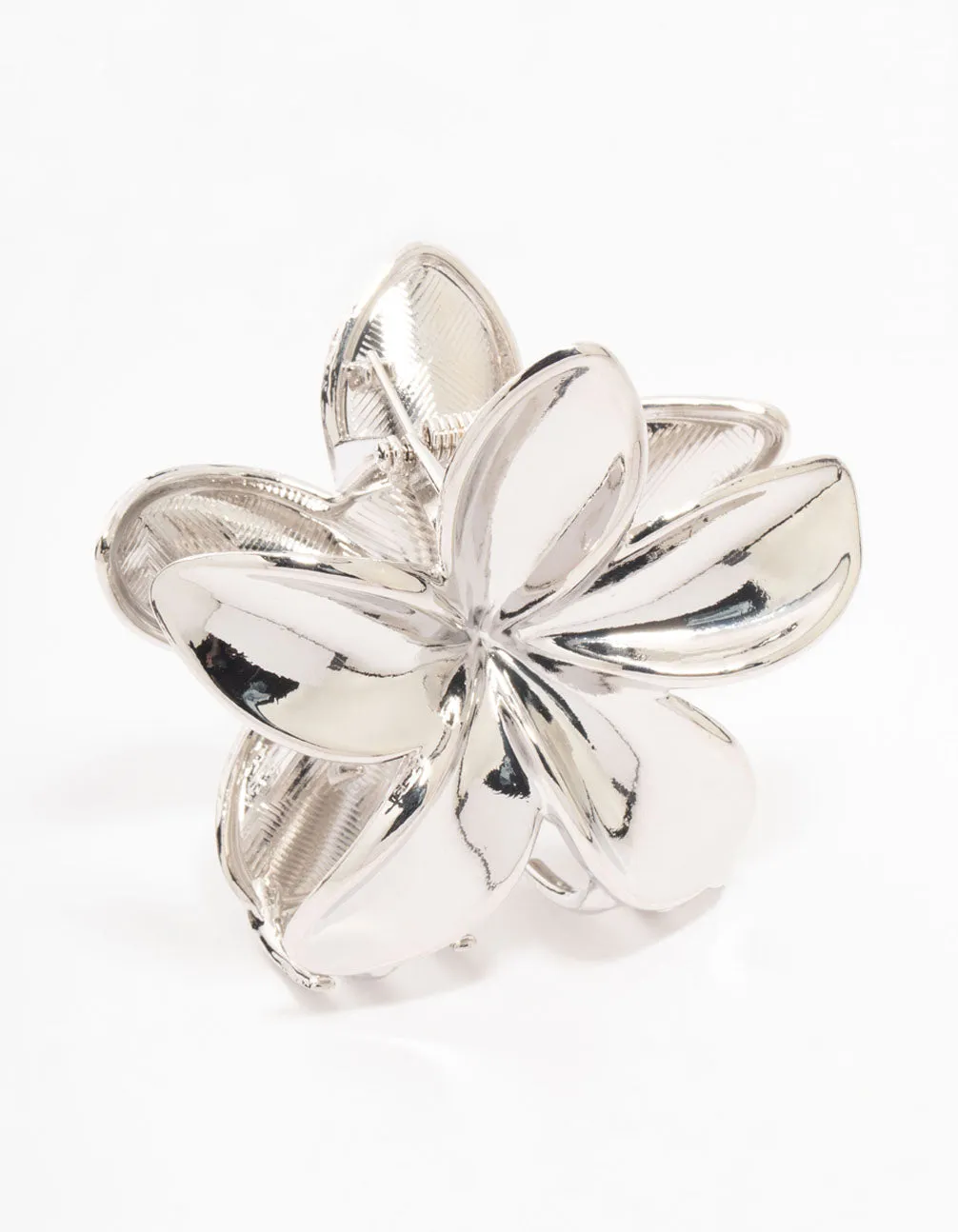 Rhodium Frangipani Claw Clip