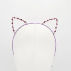 rose rhinestone cat ear embellished headband cute crystal hairband for women
