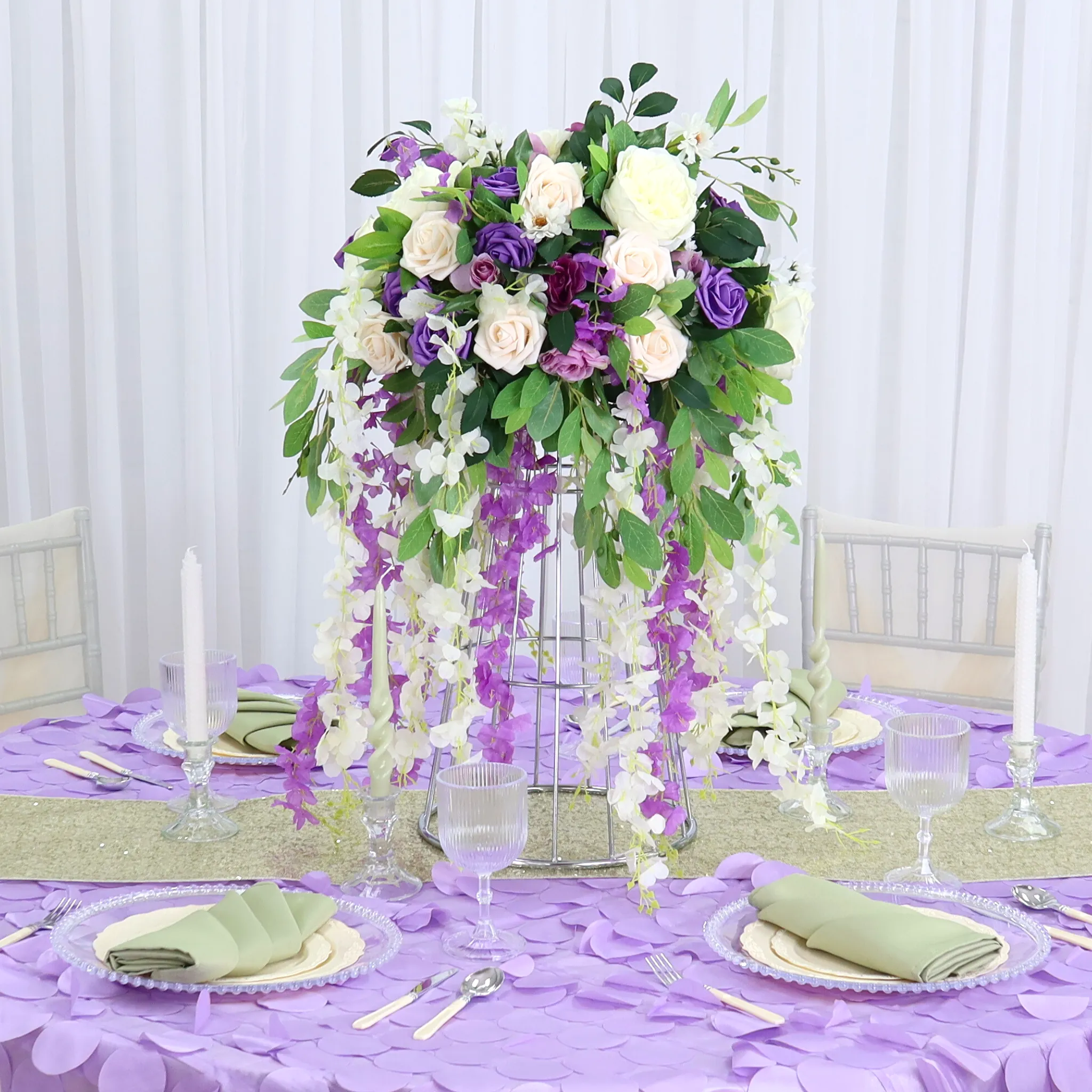 Silk Artificial Peony Flower Bush Bundle - Ivory