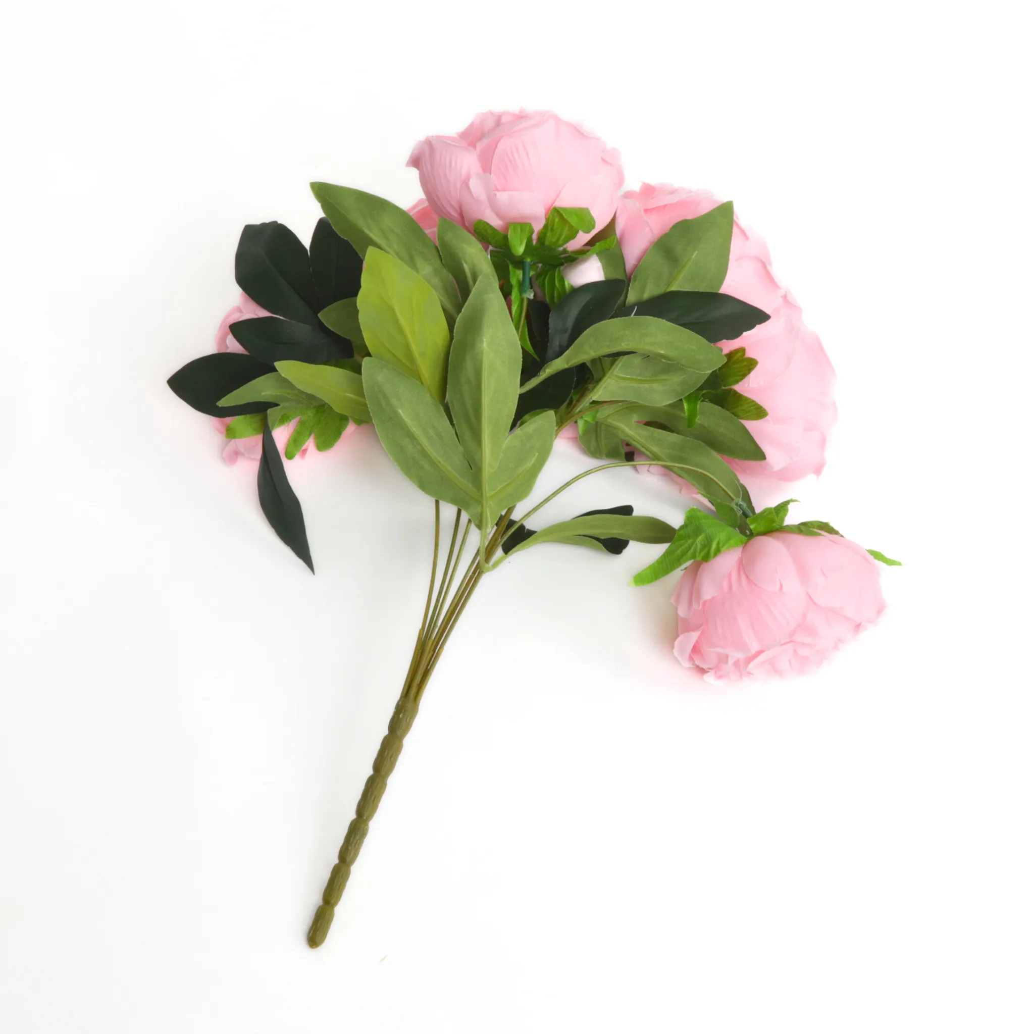 Silk Artificial Peony Flower Bush Bundle - Pink