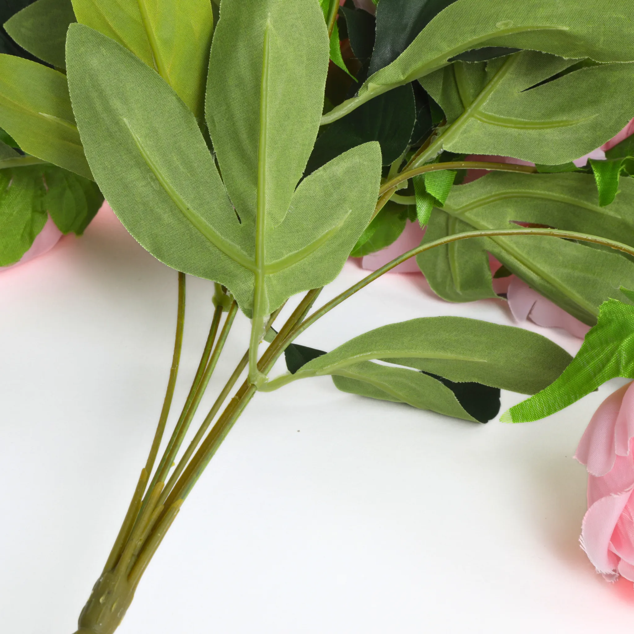 Silk Artificial Peony Flower Bush Bundle - Pink