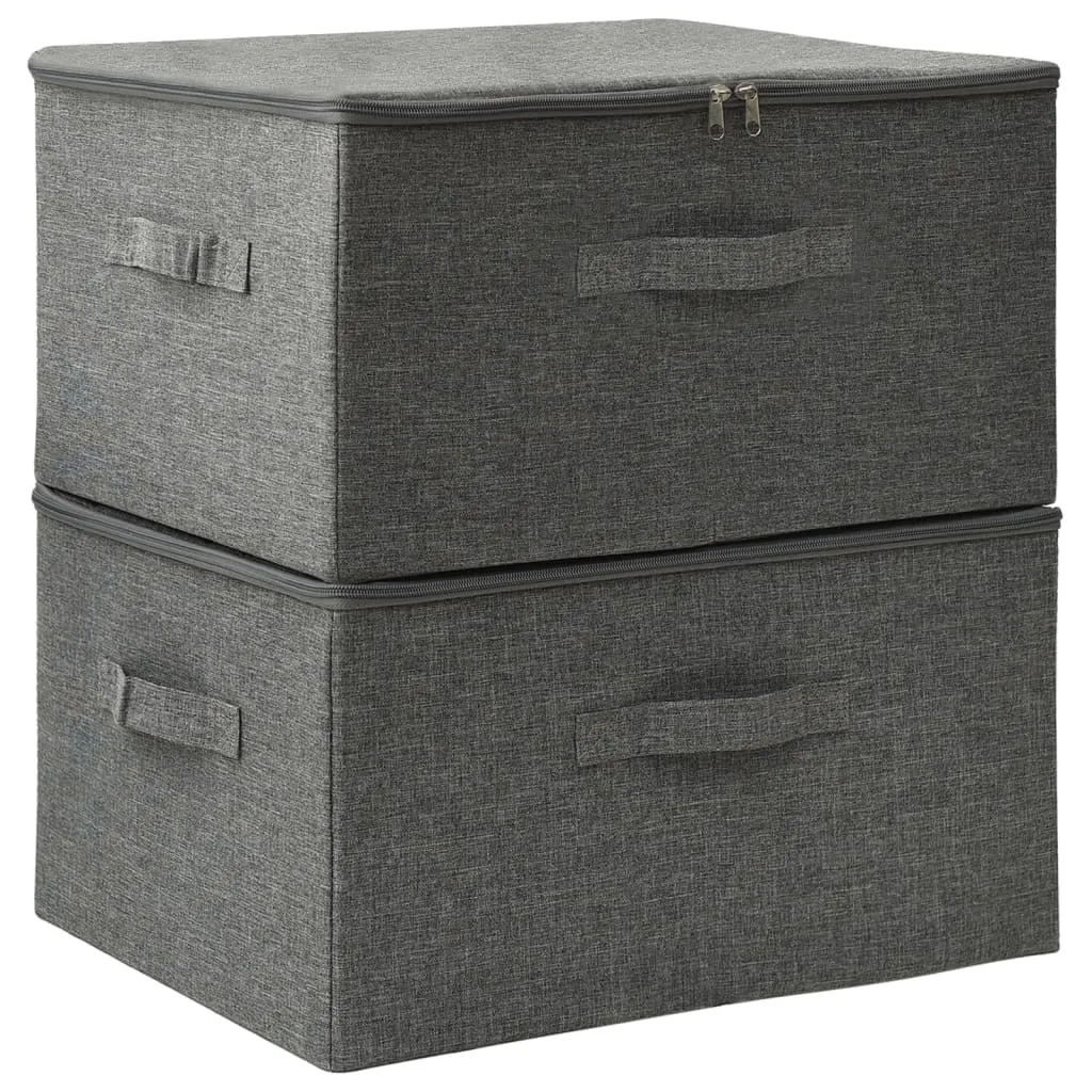 Storage Boxes 2 pcs  Fabric 43x34x23 cm Anthracite