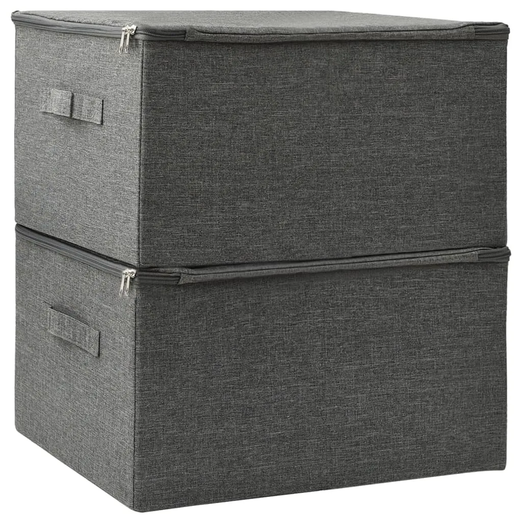 Storage Boxes 2 pcs  Fabric 43x34x23 cm Anthracite
