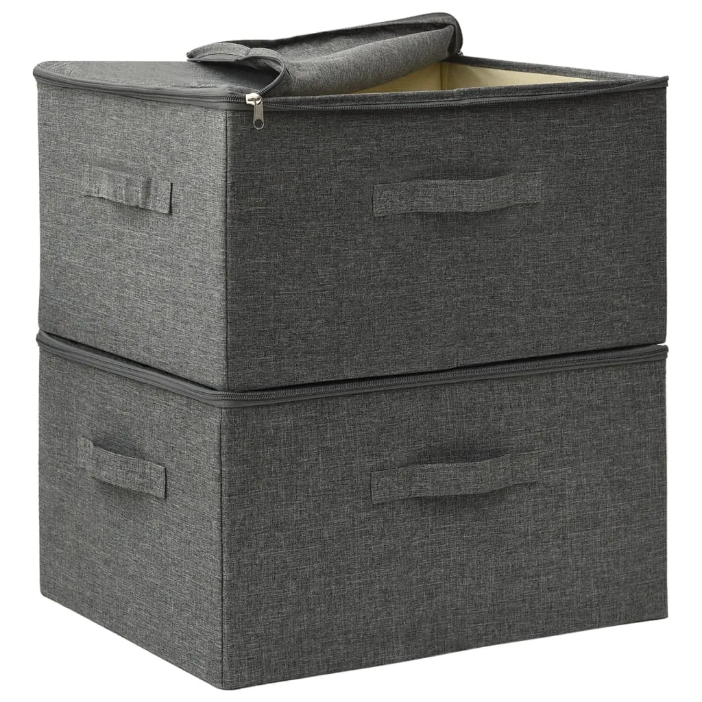 Storage Boxes 2 pcs  Fabric 43x34x23 cm Anthracite