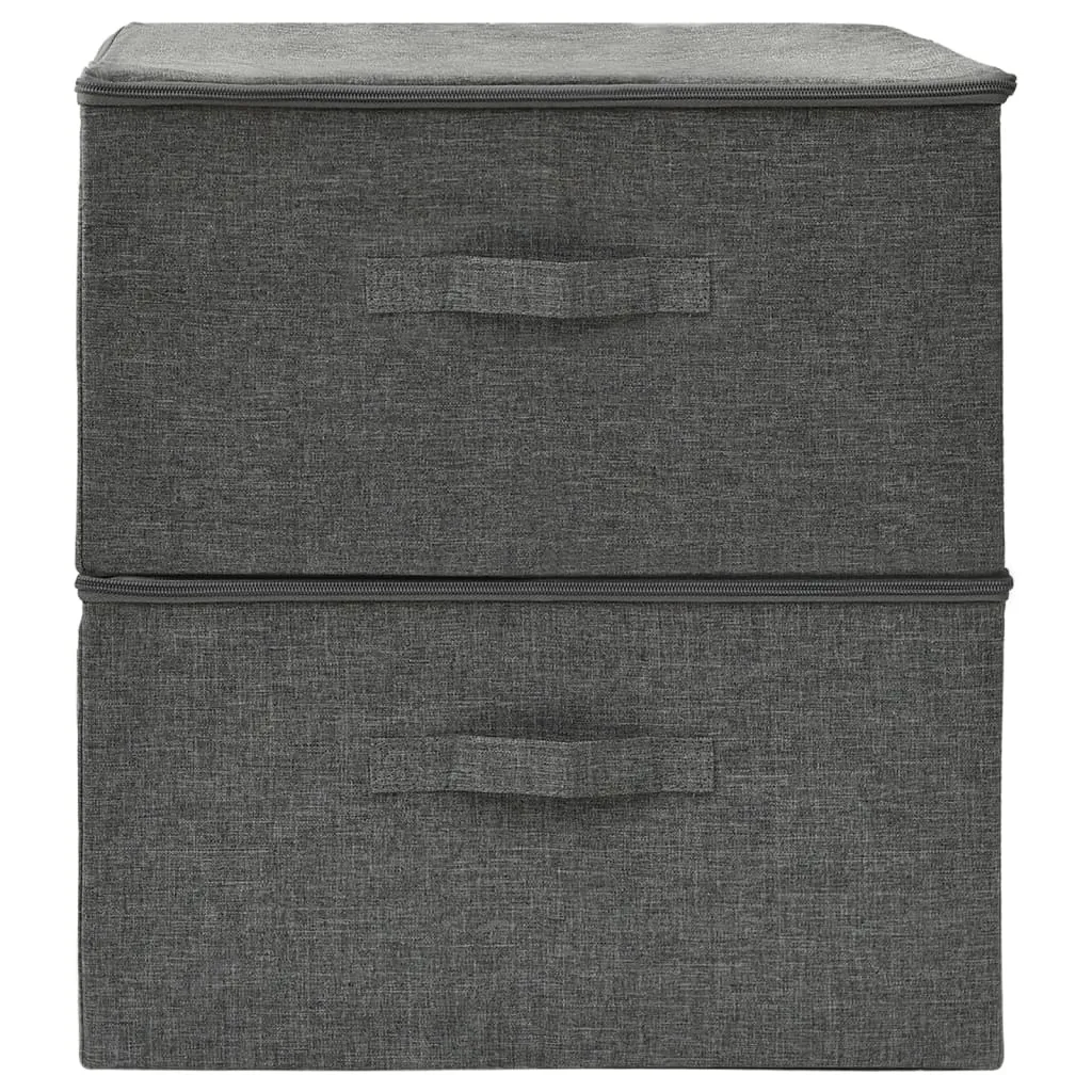 Storage Boxes 2 pcs  Fabric 43x34x23 cm Anthracite