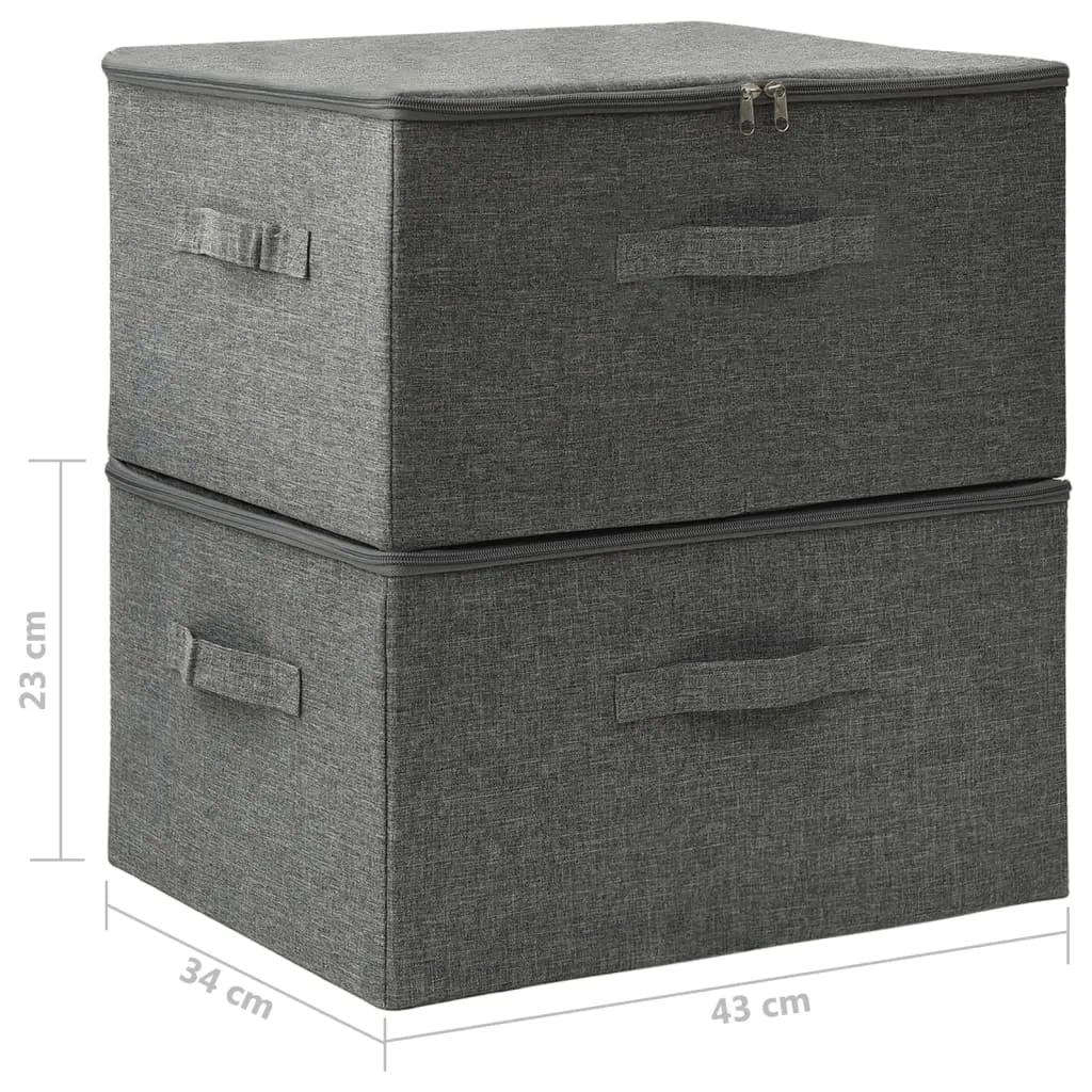 Storage Boxes 2 pcs  Fabric 43x34x23 cm Anthracite