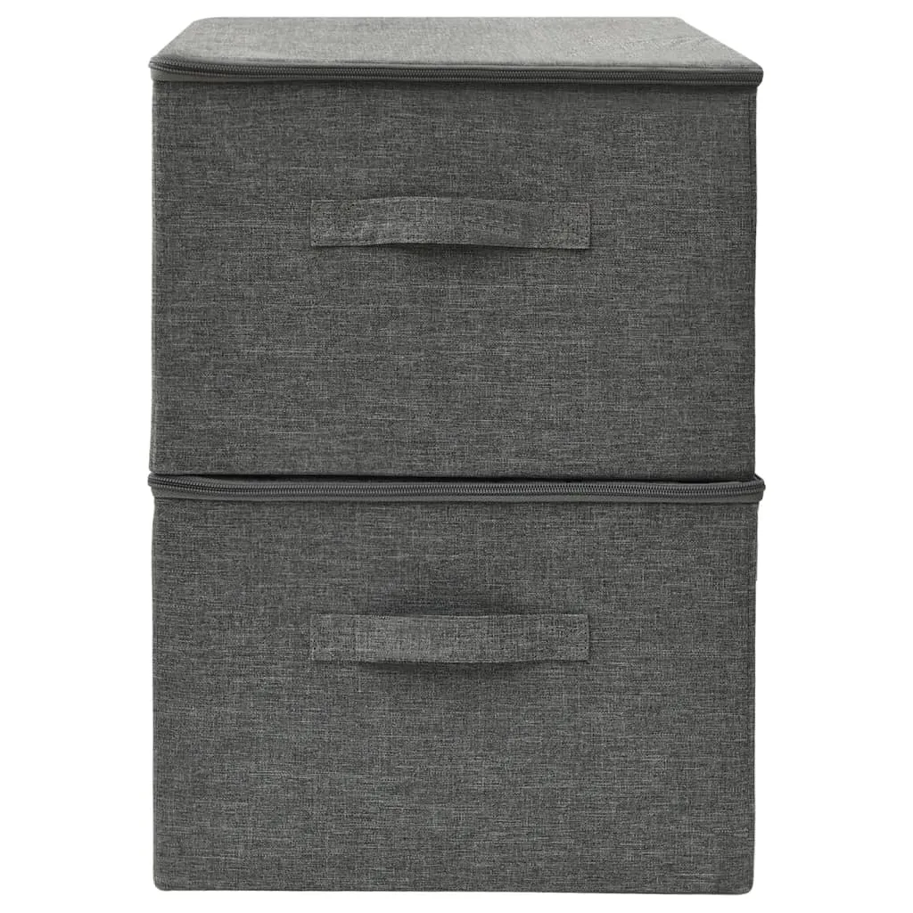 Storage Boxes 2 pcs  Fabric 43x34x23 cm Anthracite